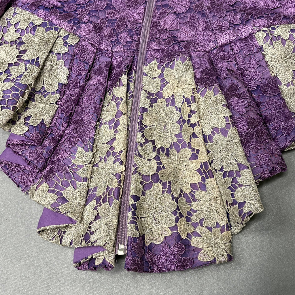 New Hand Tailored Nigerian Aso Ebi Purple Lace Top S