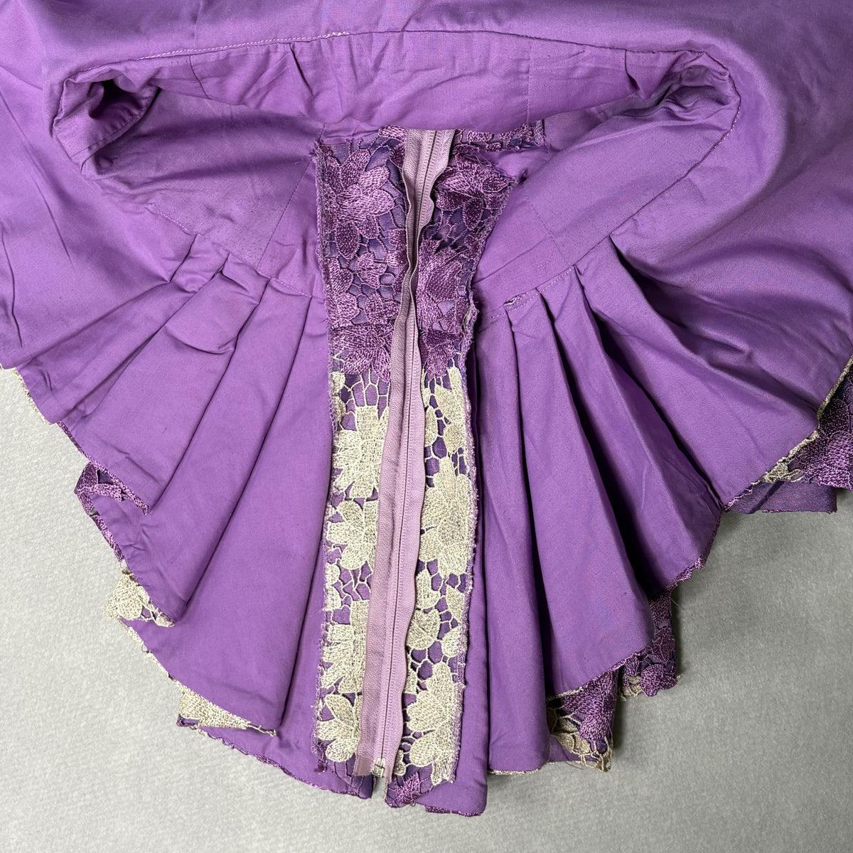 New Hand Tailored Nigerian Aso Ebi Purple Lace Top S