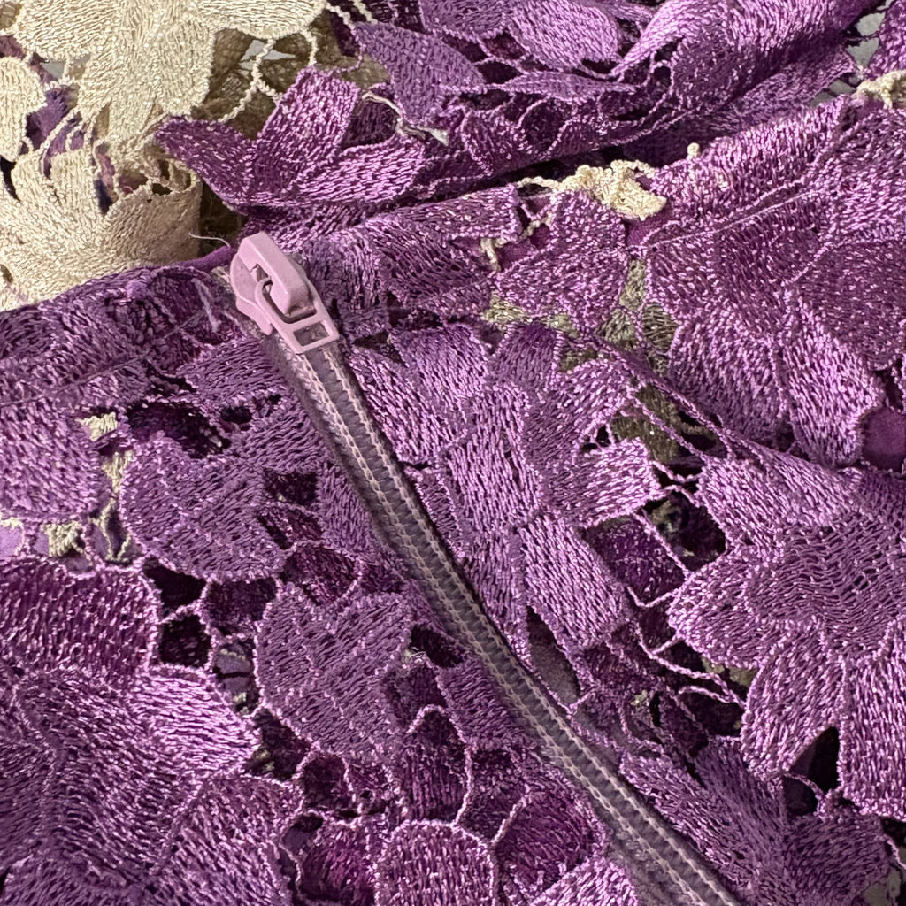 New Hand Tailored Nigerian Aso Ebi Purple Lace Top S