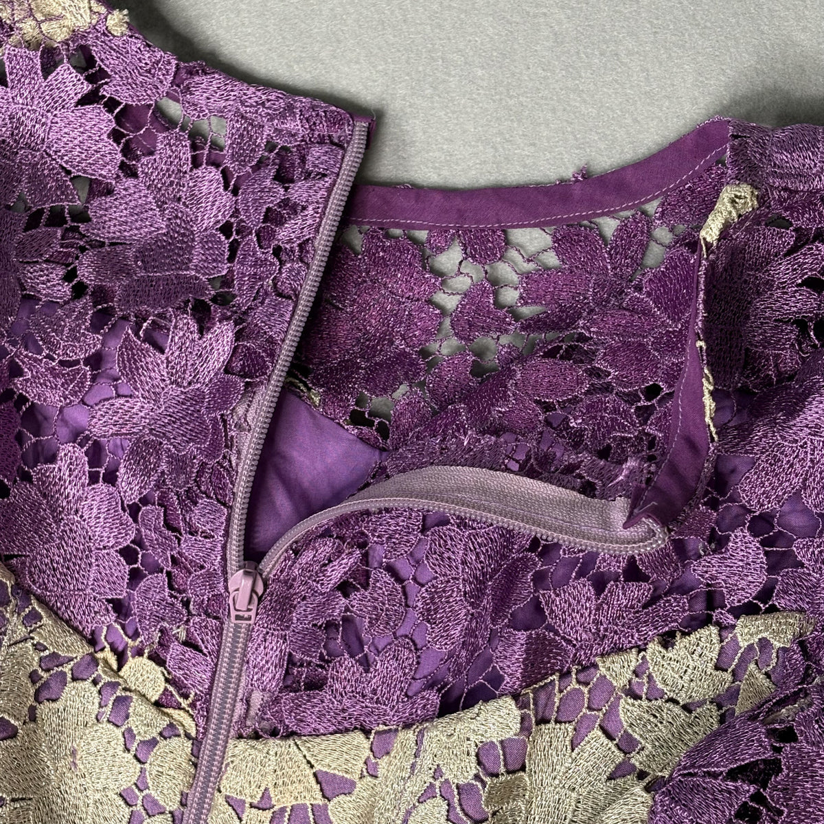 New Hand Tailored Nigerian Aso Ebi Purple Lace Top S