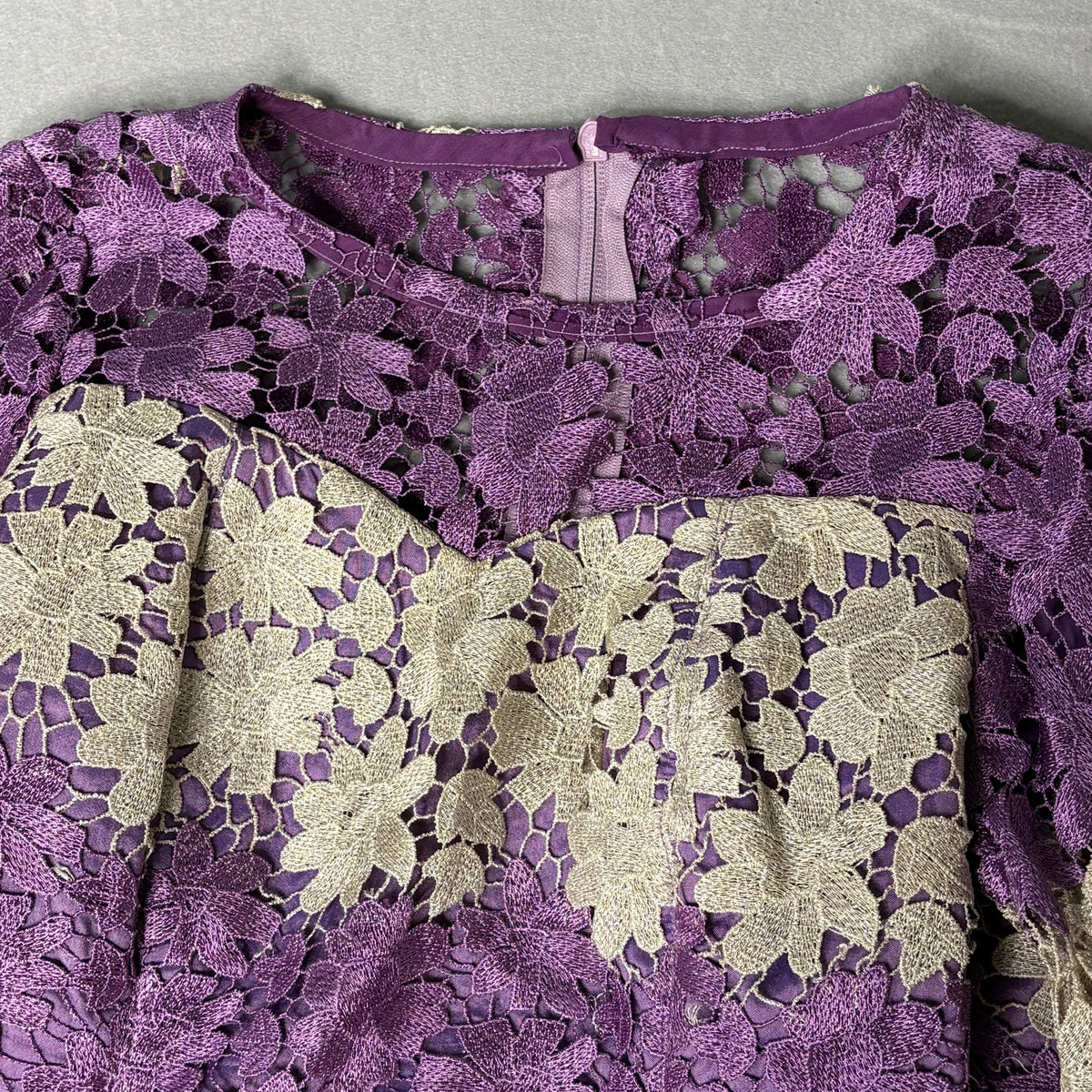 New Hand Tailored Nigerian Aso Ebi Purple Lace Top S