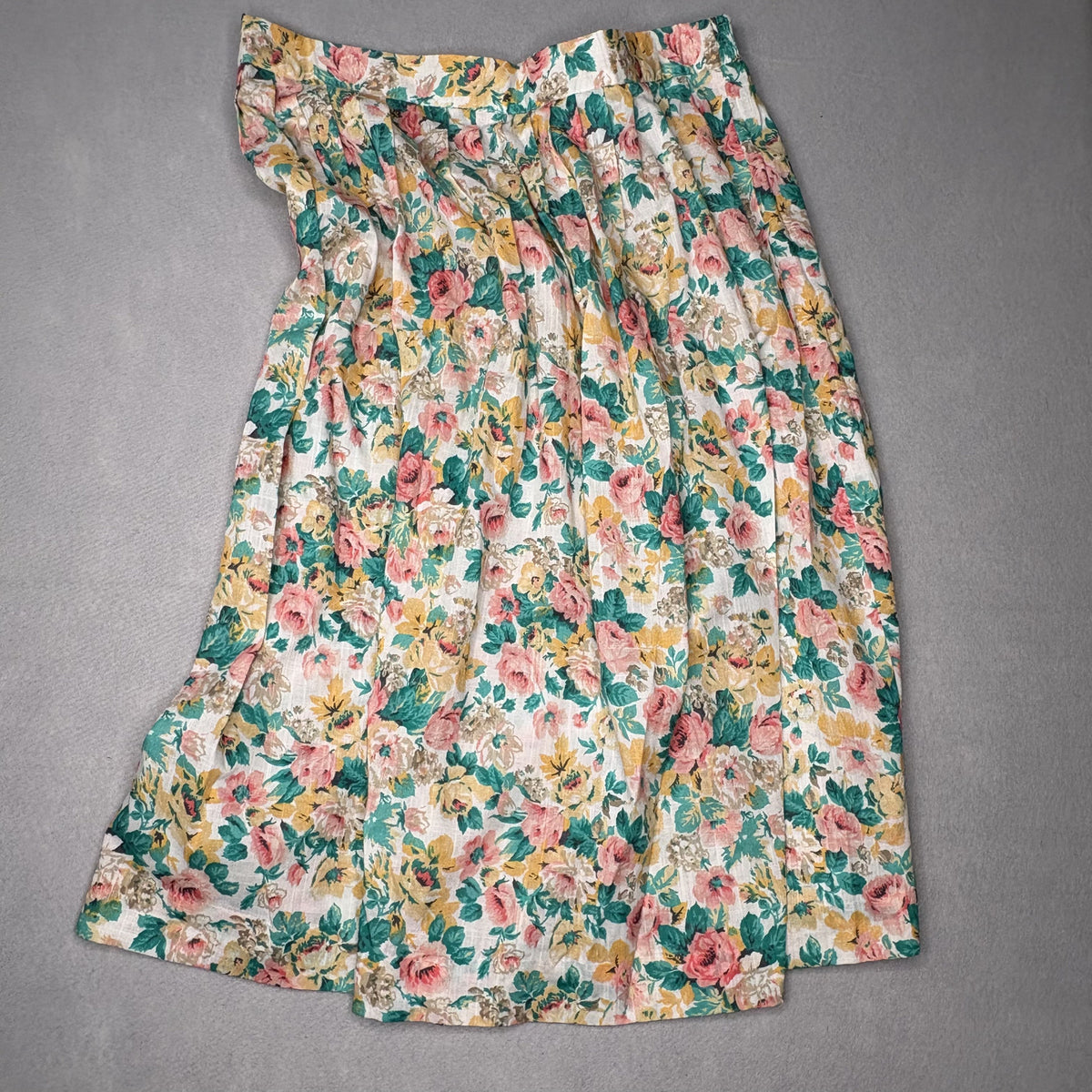 Vintage Liz Baker Floral Midi Skirt 20W USA Made