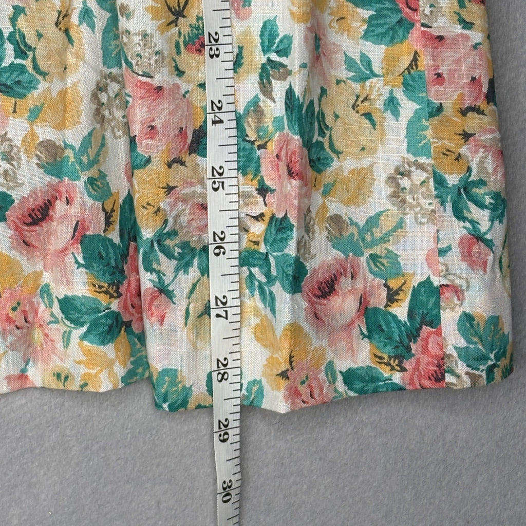 Vintage Liz Baker Floral Midi Skirt 20W USA Made