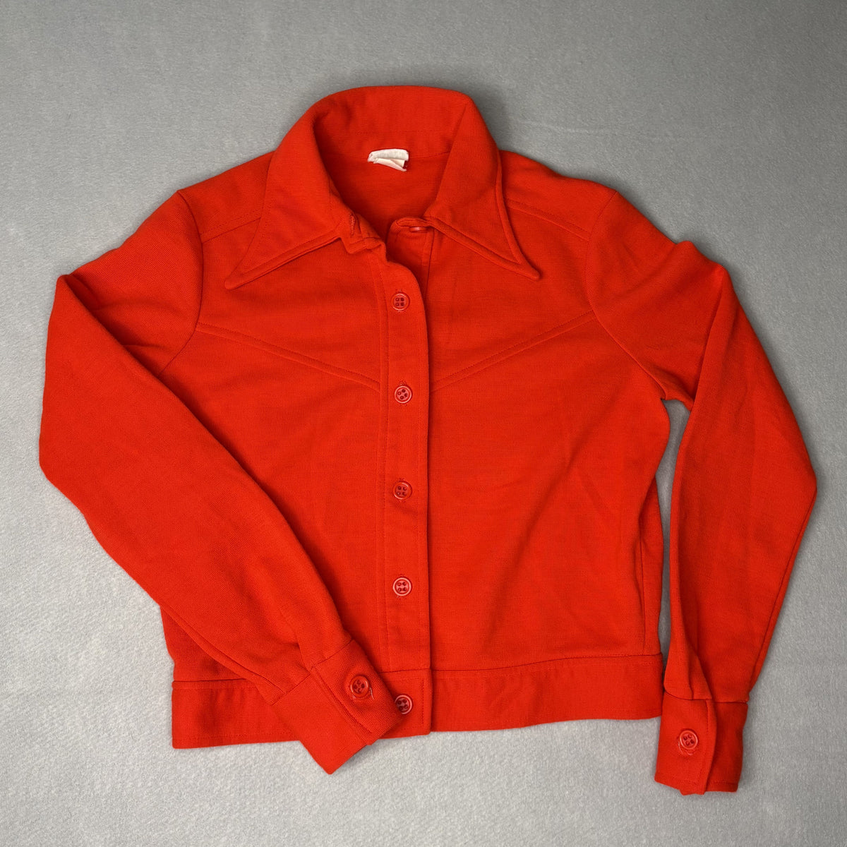 Vintage Garland Red Button-Up Cotton Acrylic Blend Sweater
