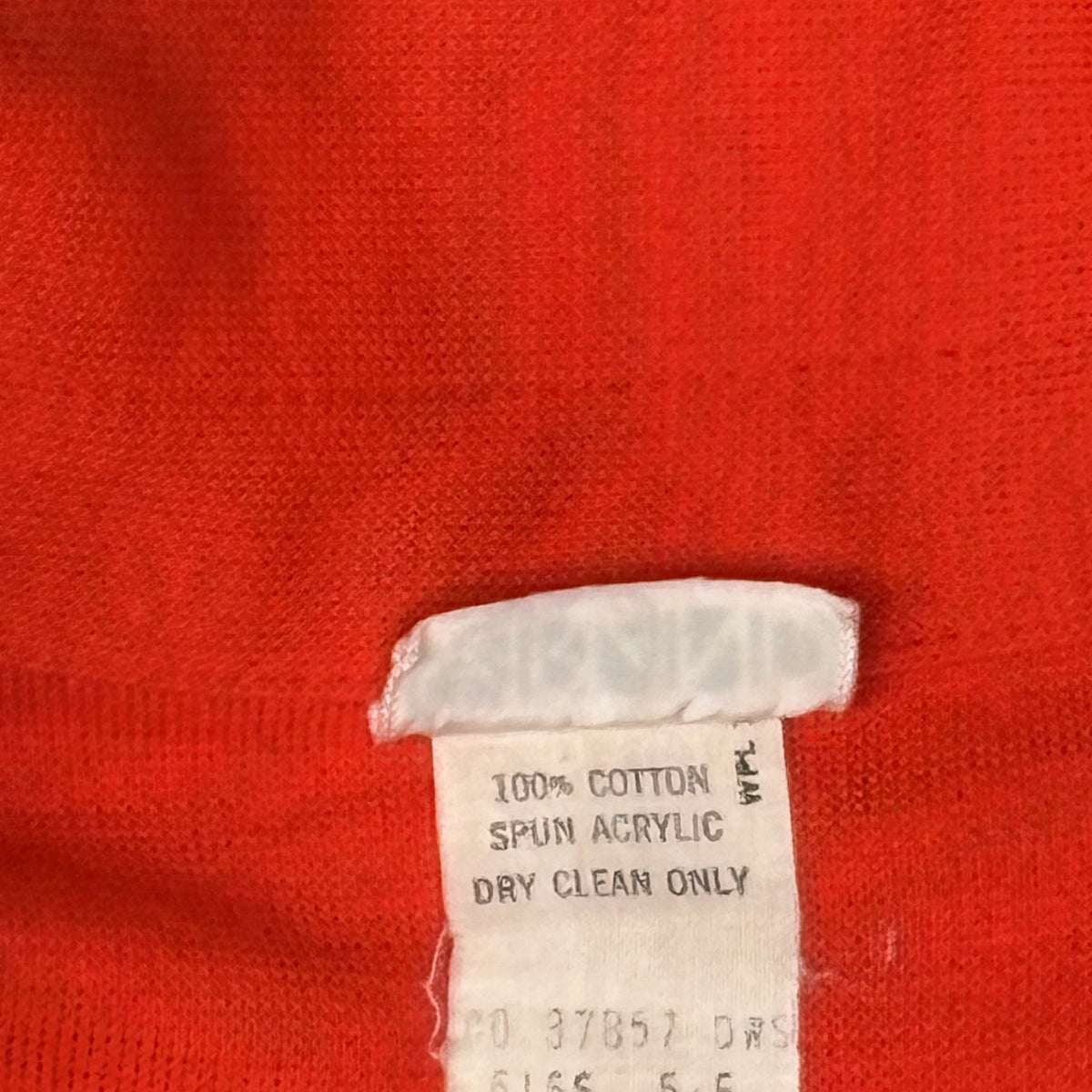 Vintage Garland Red Button-Up Cotton Acrylic Blend Sweater