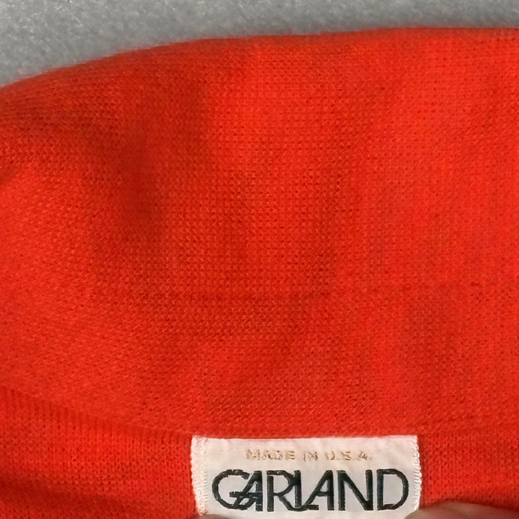 Vintage Garland Red Button-Up Cotton Acrylic Blend Sweater