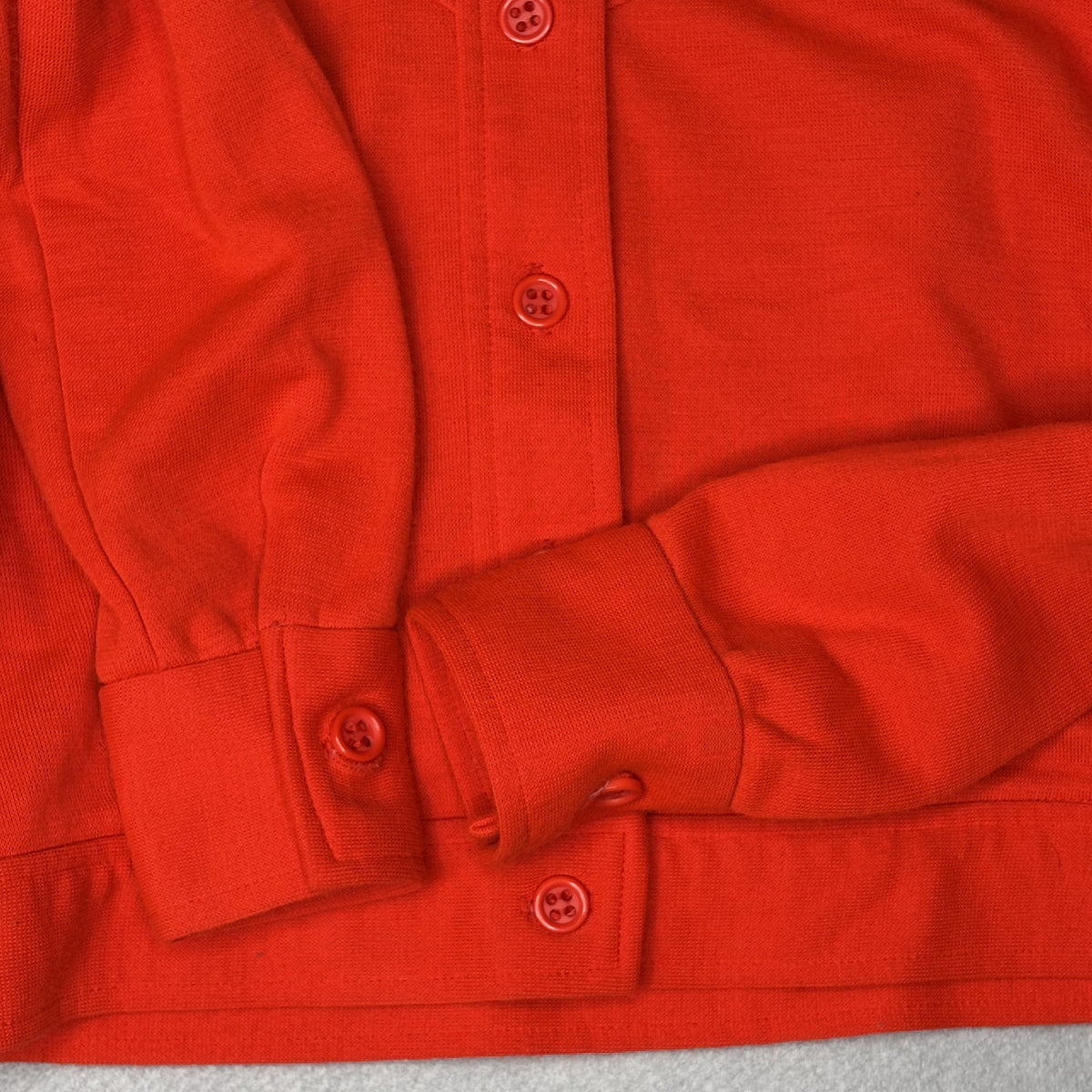 Vintage Garland Red Button-Up Cotton Acrylic Blend Sweater