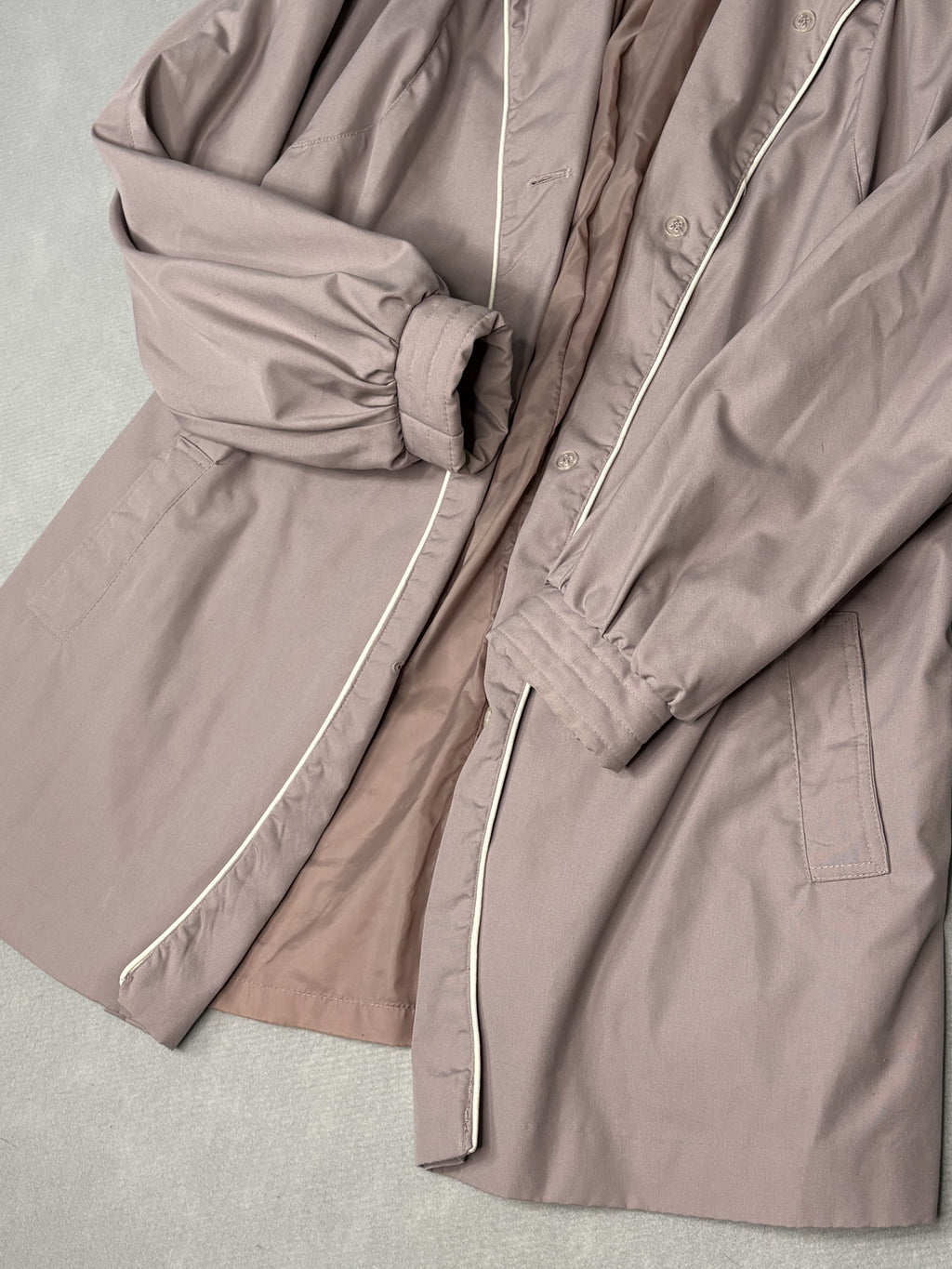 Vintage Rain Ramblers Pink Trench Coat Size 14 with White