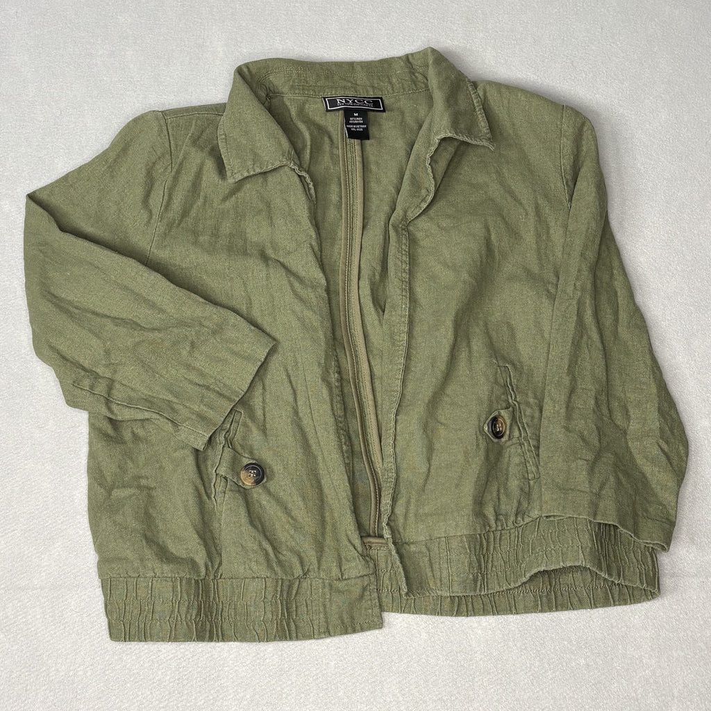 NYCC Olive Green Linen Rayon Jacket Medium