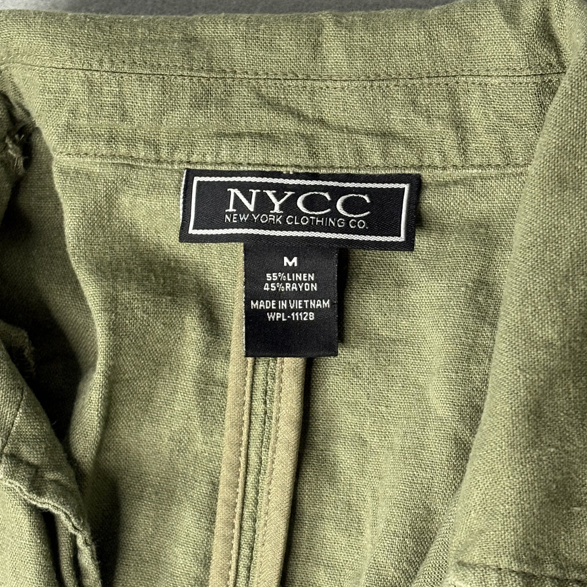 NYCC Olive Green Linen Rayon Jacket Medium