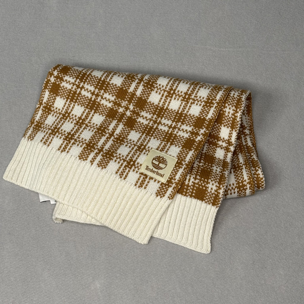 Timberland Cozy Brown and Cream Knit Scarf - One Size