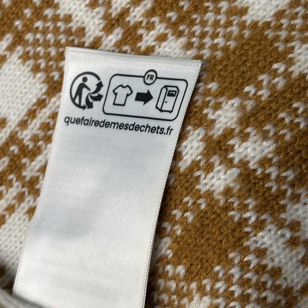 Timberland Cozy Brown and Cream Knit Scarf - One Size