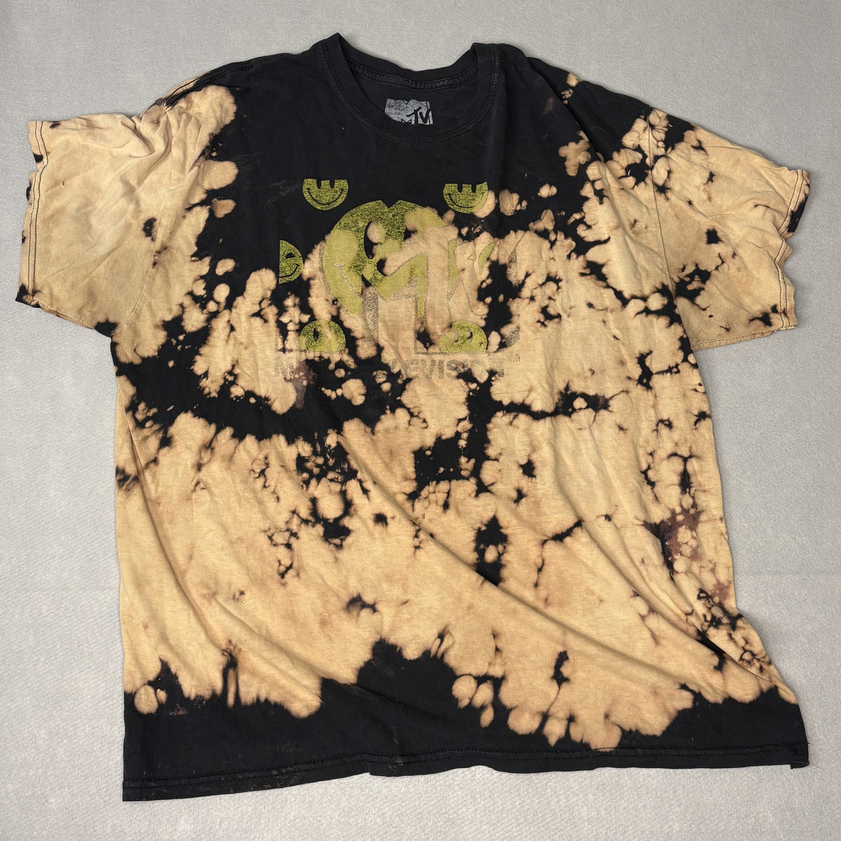 Vintage MTV Tie-Dye Bleached T-Shirt XL Made in Mexico