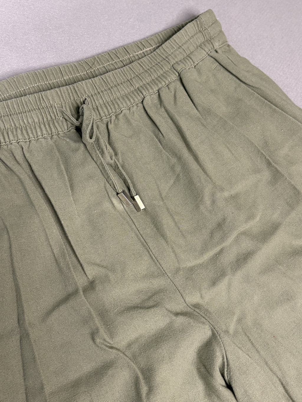 Love Tree Women's Light Olive Green Wide Leg Linen Blend