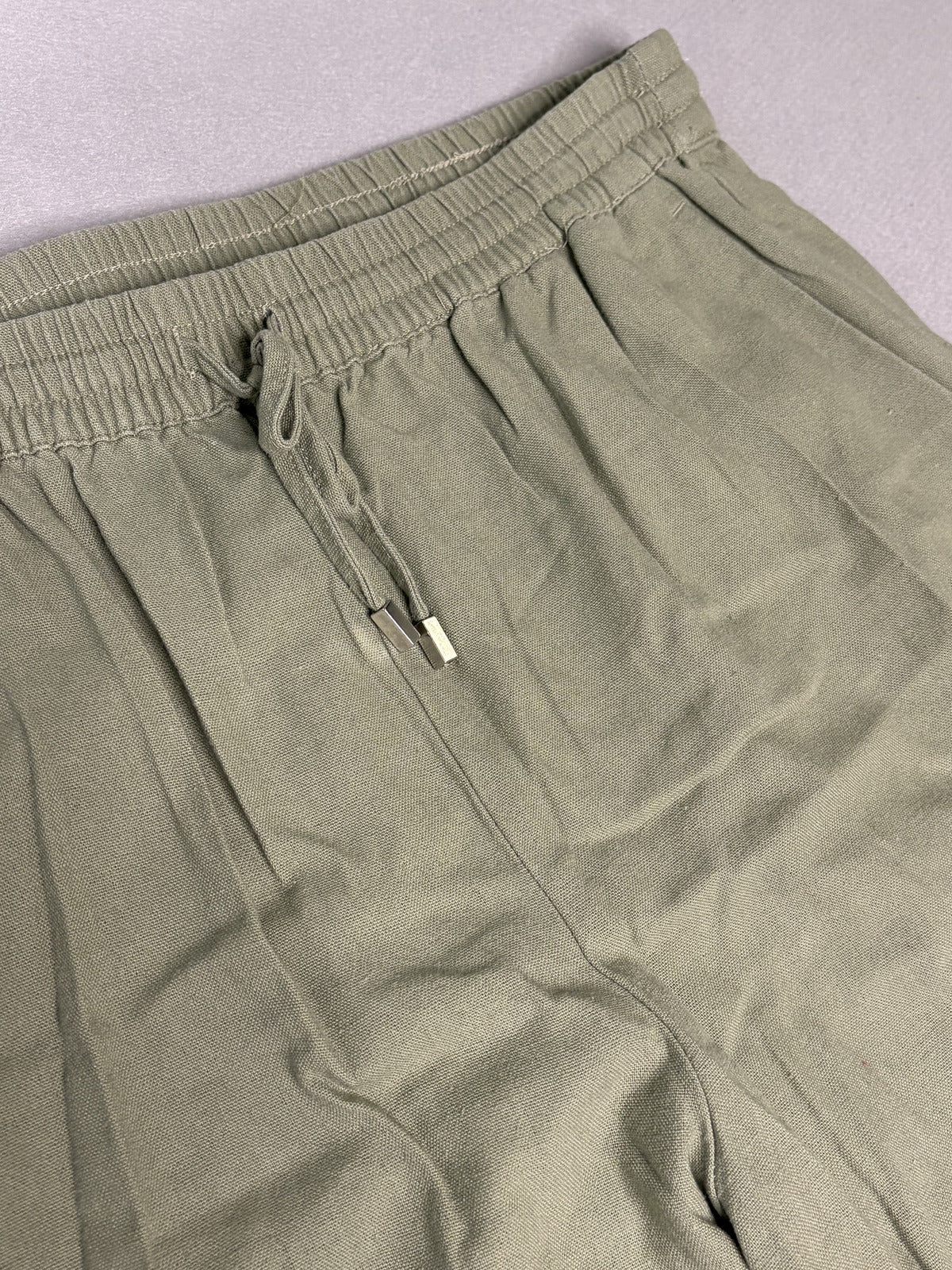 Love Tree Women's Light Olive Green Wide Leg Linen Blend