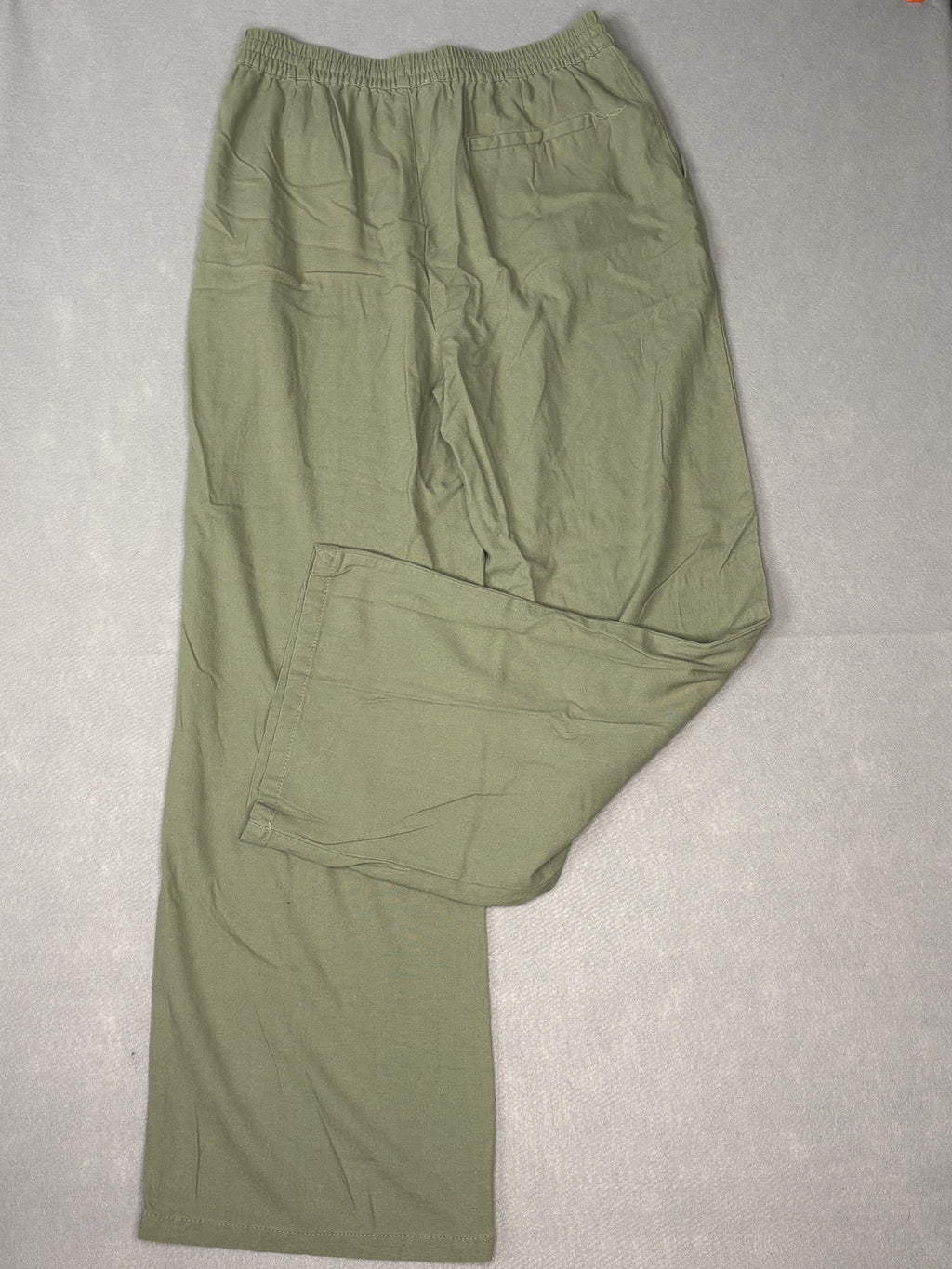 Love Tree Women's Light Olive Green Wide Leg Linen Blend