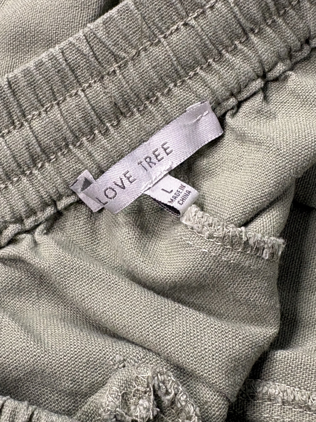 Love Tree Women's Light Olive Green Wide Leg Linen Blend