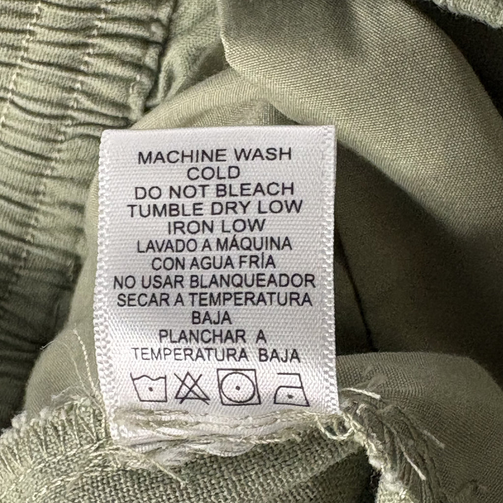 Love Tree Women's Light Olive Green Wide Leg Linen Blend