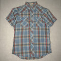 Vintage 90s Lee Mens Plaid Short Sleeve Button-Up Shirt M