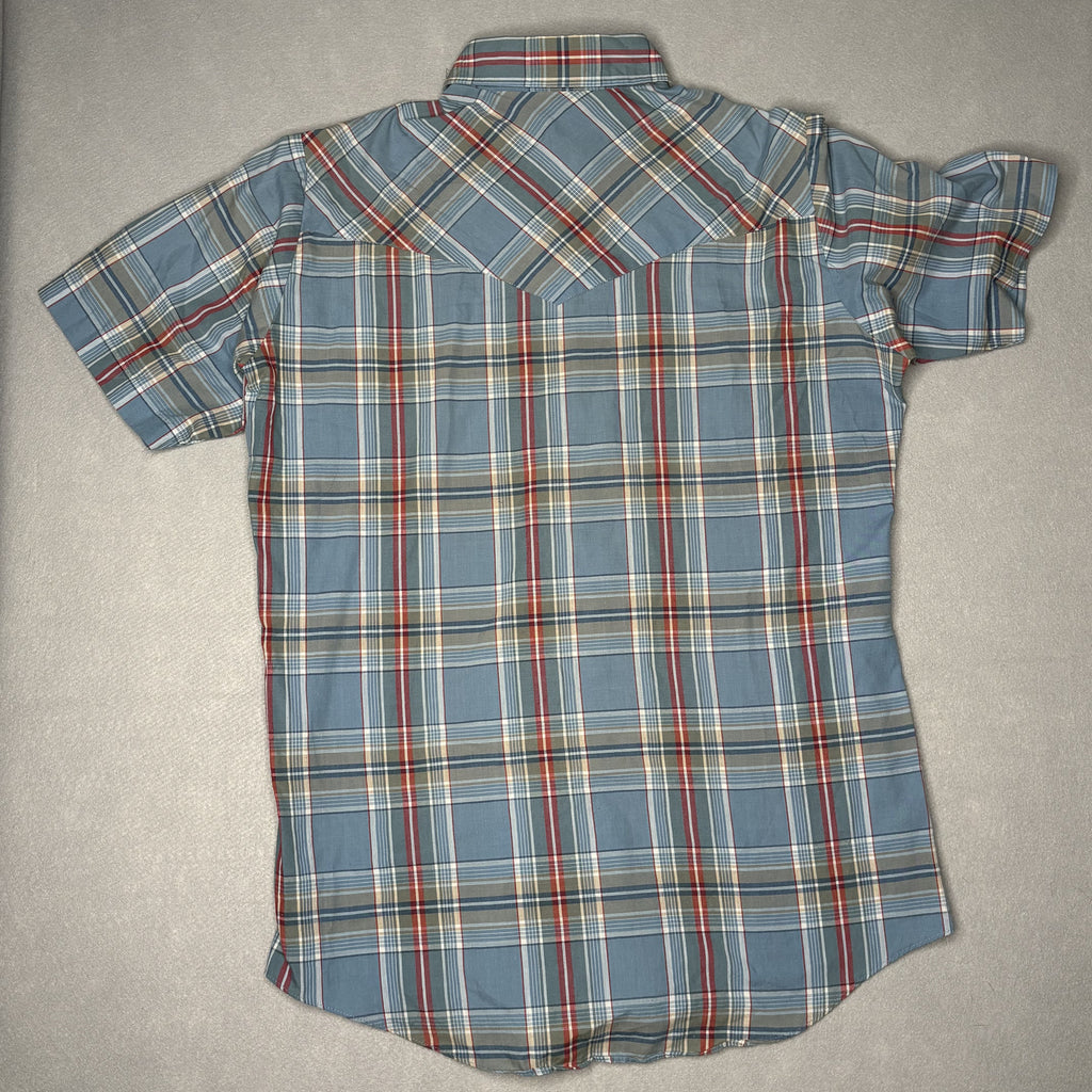 Vintage 90s Lee Mens Plaid Short Sleeve Button-Up Shirt M