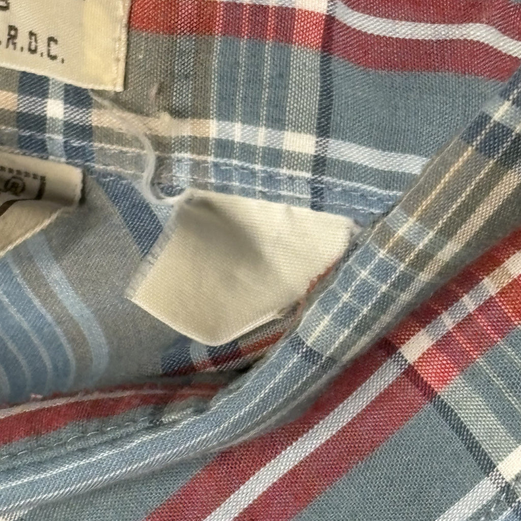 Vintage 90s Lee Mens Plaid Short Sleeve Button-Up Shirt M