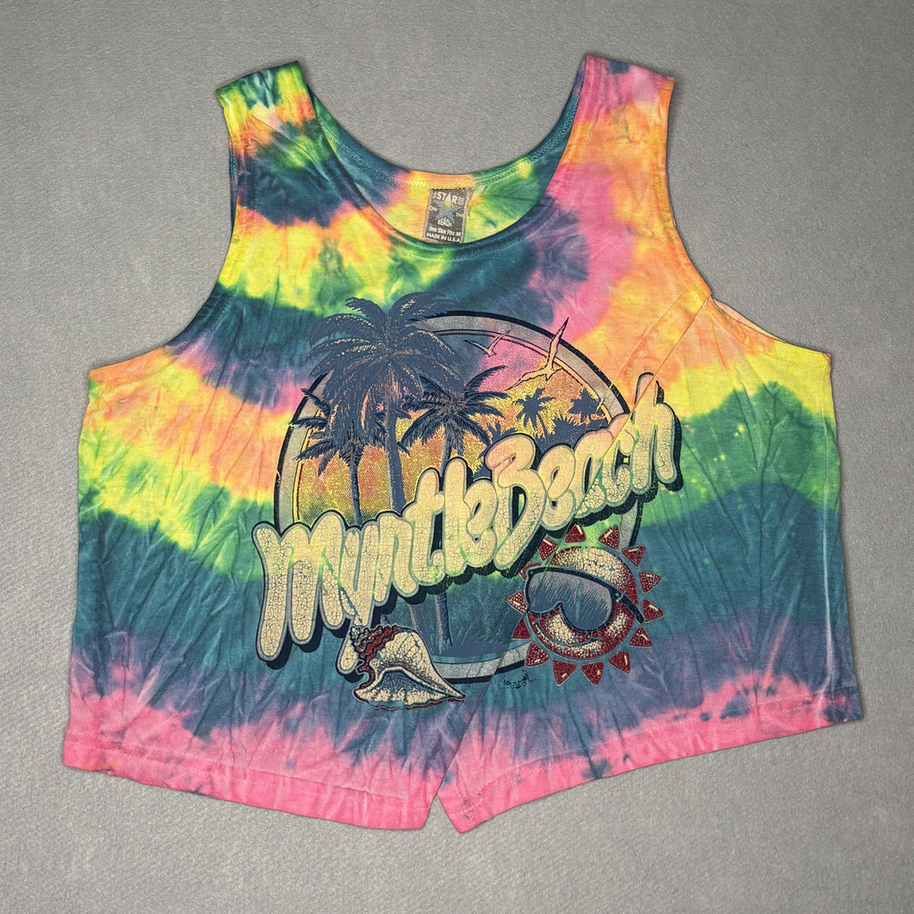 Estare On The Beach Tie-Dye Crop Tank Top One Size