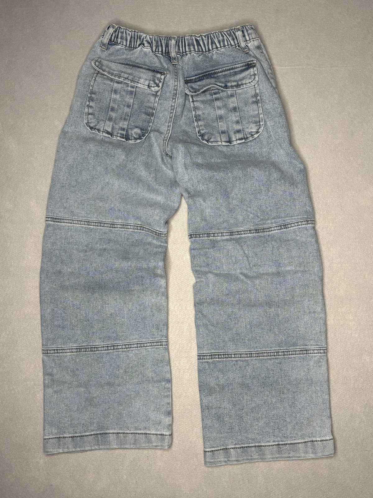 Forever 21 Kids Light Wash Denim Cargo Pants Size 11/12