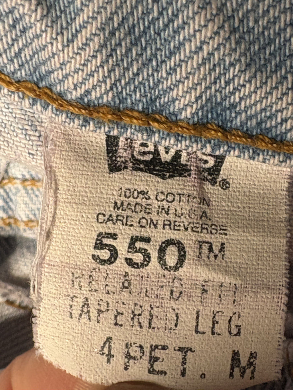 Vintage Levi's 550 USA Made Jeans Patched Pink Wash