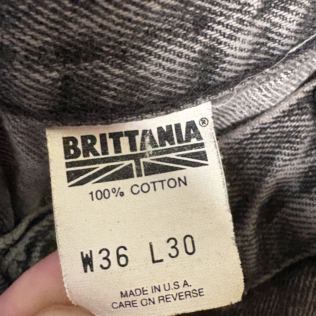 Vintage 90s Brittania Grey Denim Jeans Size 36x30