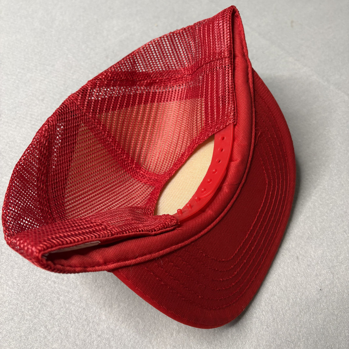 Vintage Palm Beach Club Red and White Mesh Trucker Hat