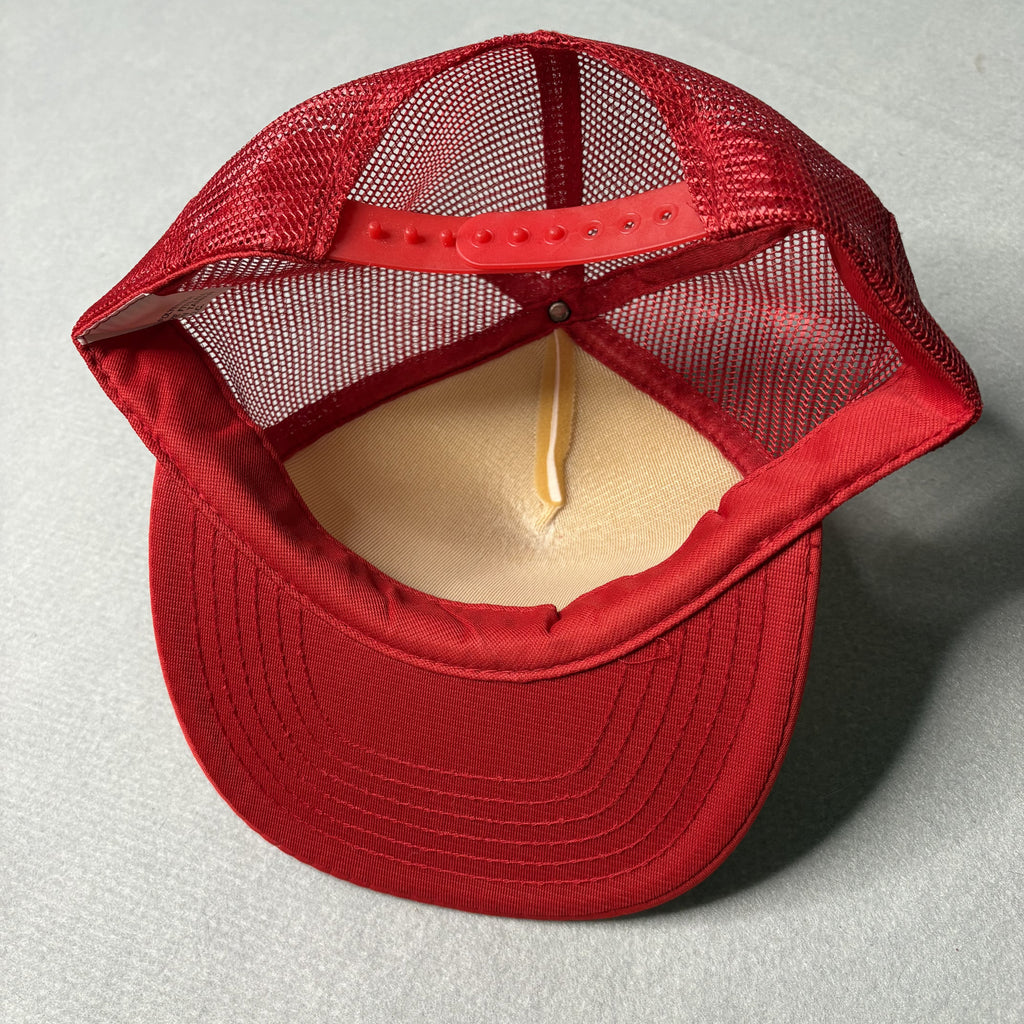 Vintage Palm Beach Club Red and White Mesh Trucker Hat