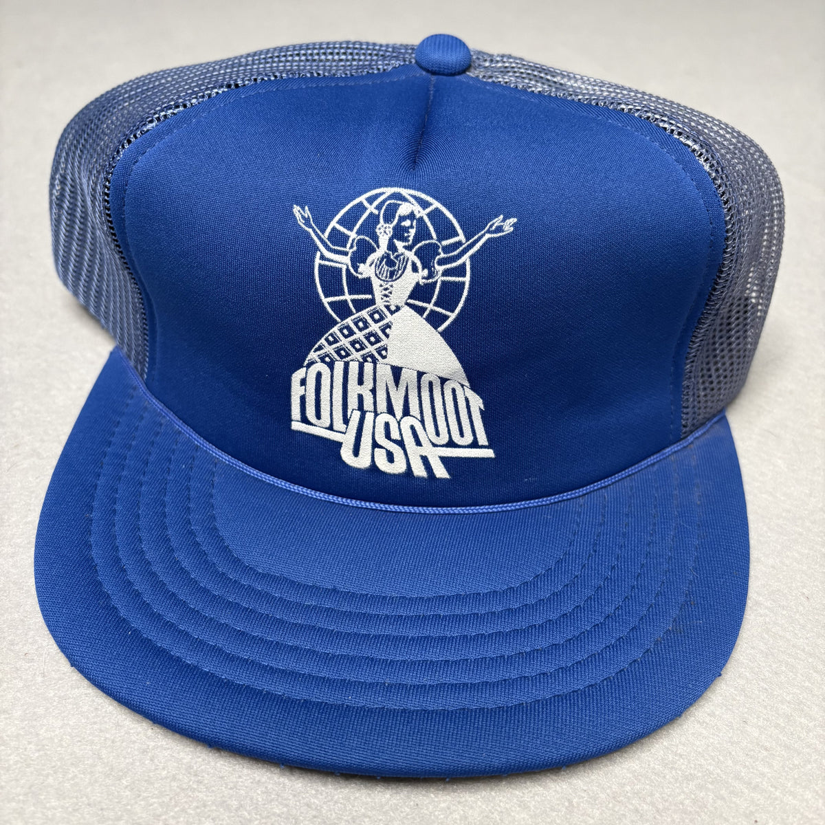 Yupoong Blue Folkmoon USA Trucker Hat Snapback Cap