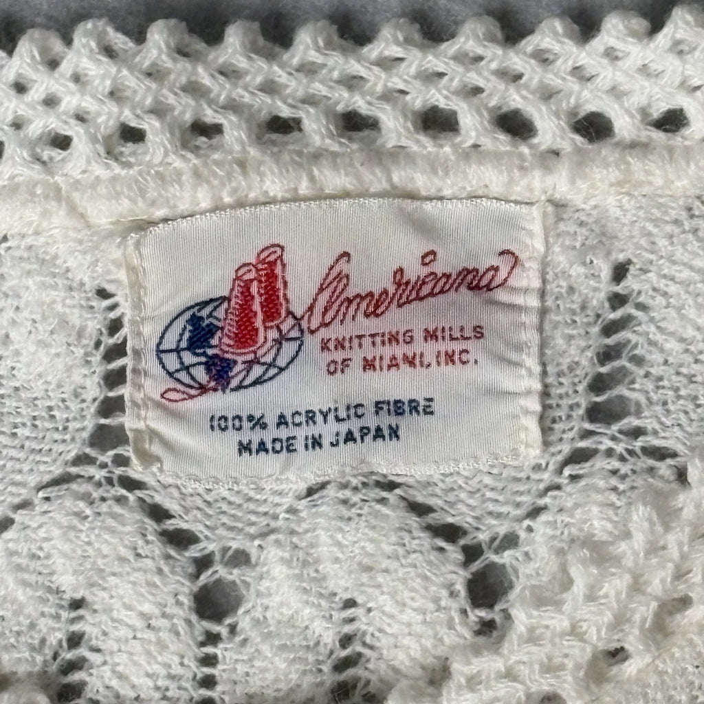 Vintage Americana Knit Cardigan Sweater Cream White