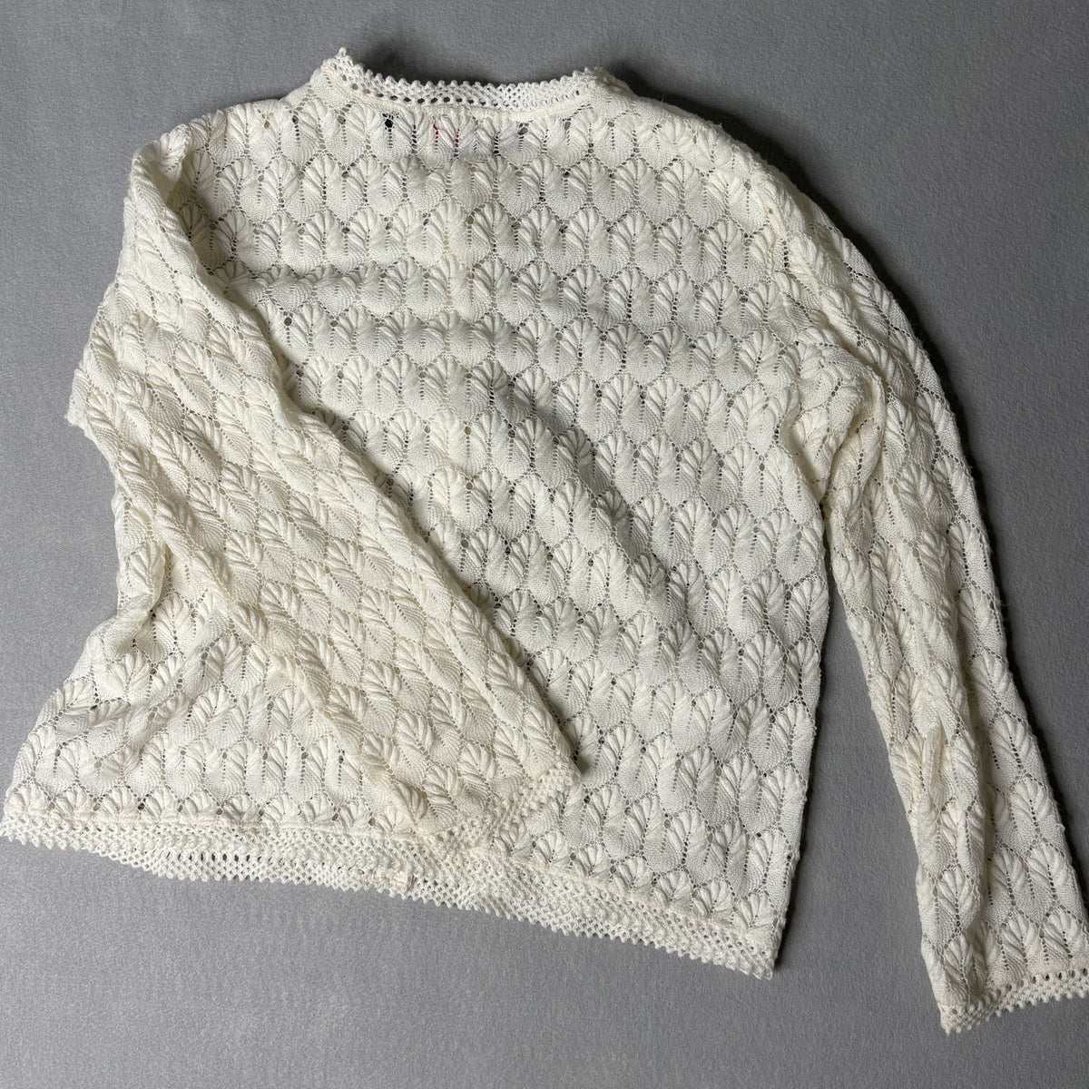 Vintage Americana Knit Cardigan Sweater Cream White