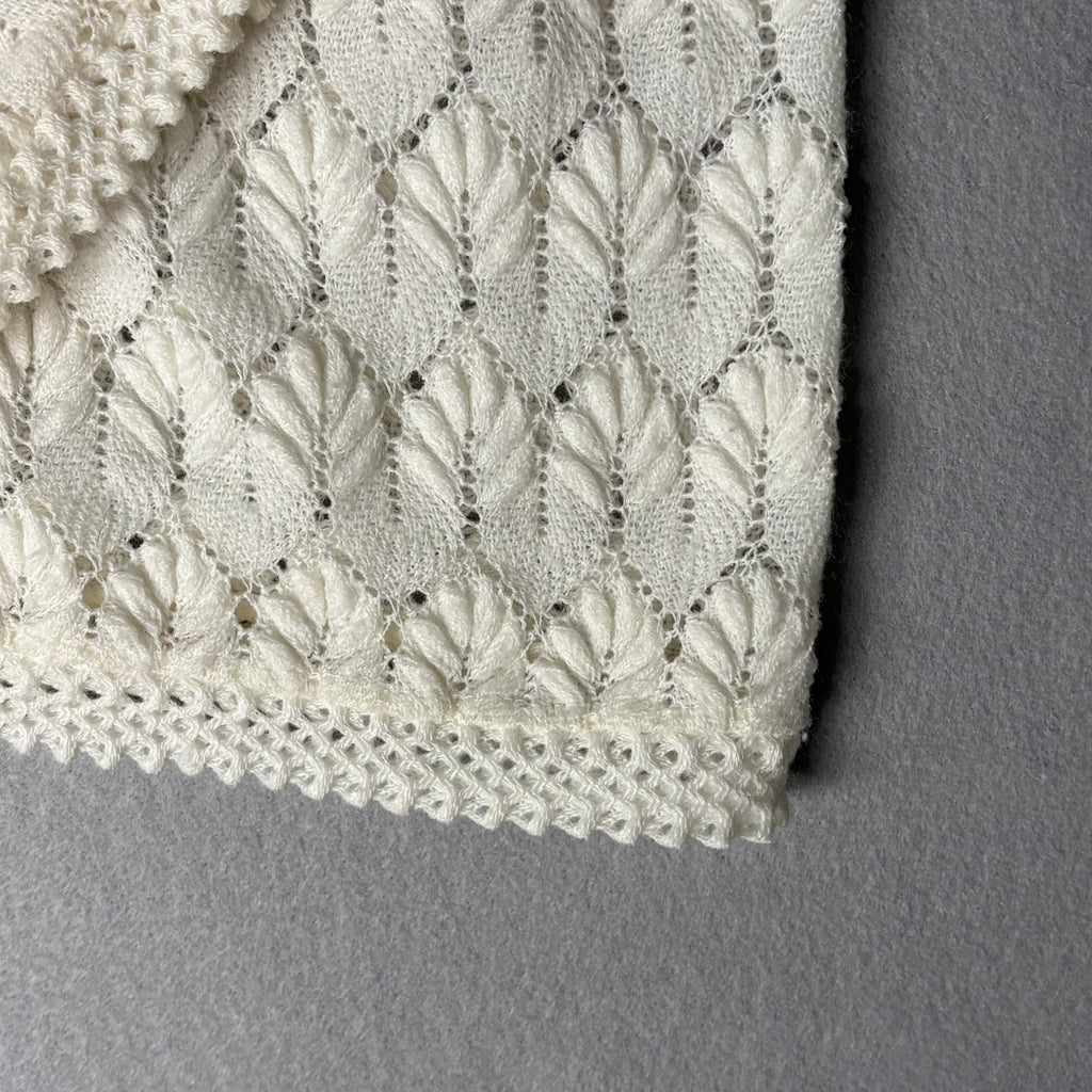 Vintage Americana Knit Cardigan Sweater Cream White