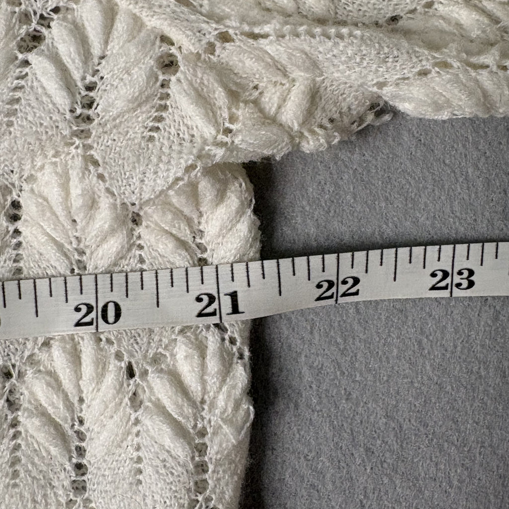 Vintage Americana Knit Cardigan Sweater Cream White