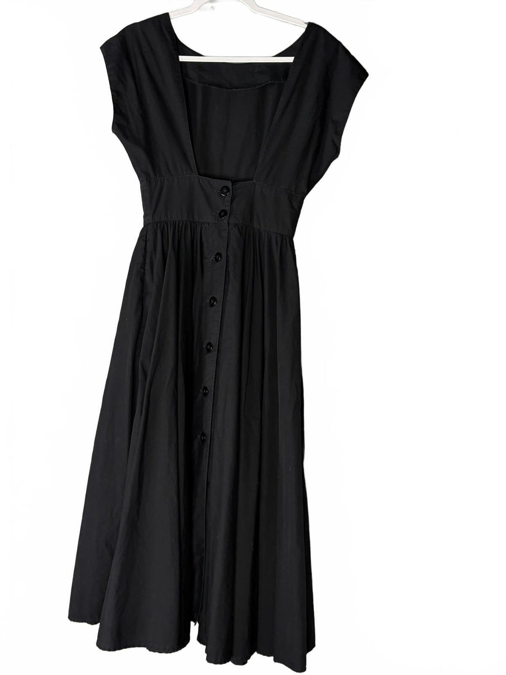 Vintage Howard Wolf Black Midi Dress - Button Front Prairie