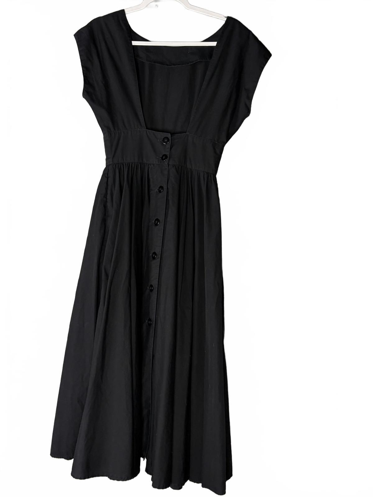 Vintage Howard Wolf Black Midi Dress - Button Front Prairie