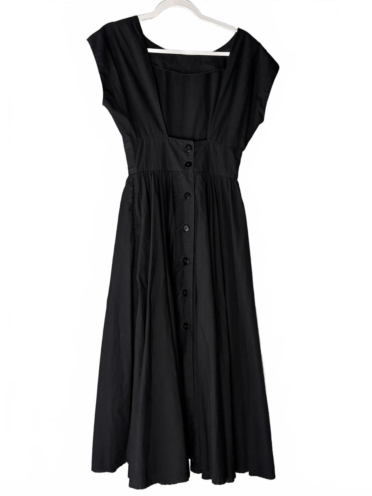 Vintage Howard Wolf Black Midi Dress - Button Front Prairie