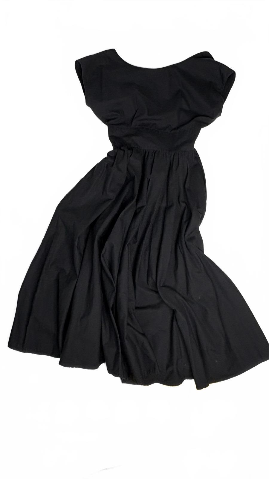 Vintage Howard Wolf Black Midi Dress - Button Front Prairie