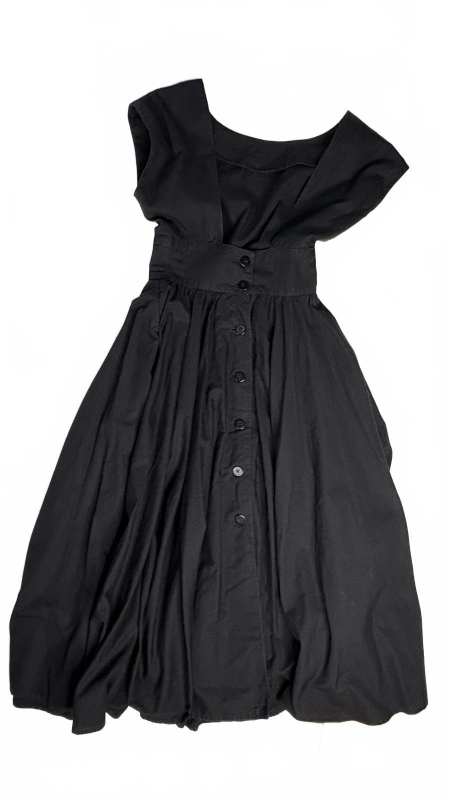 Vintage Howard Wolf Black Midi Dress - Button Front Prairie