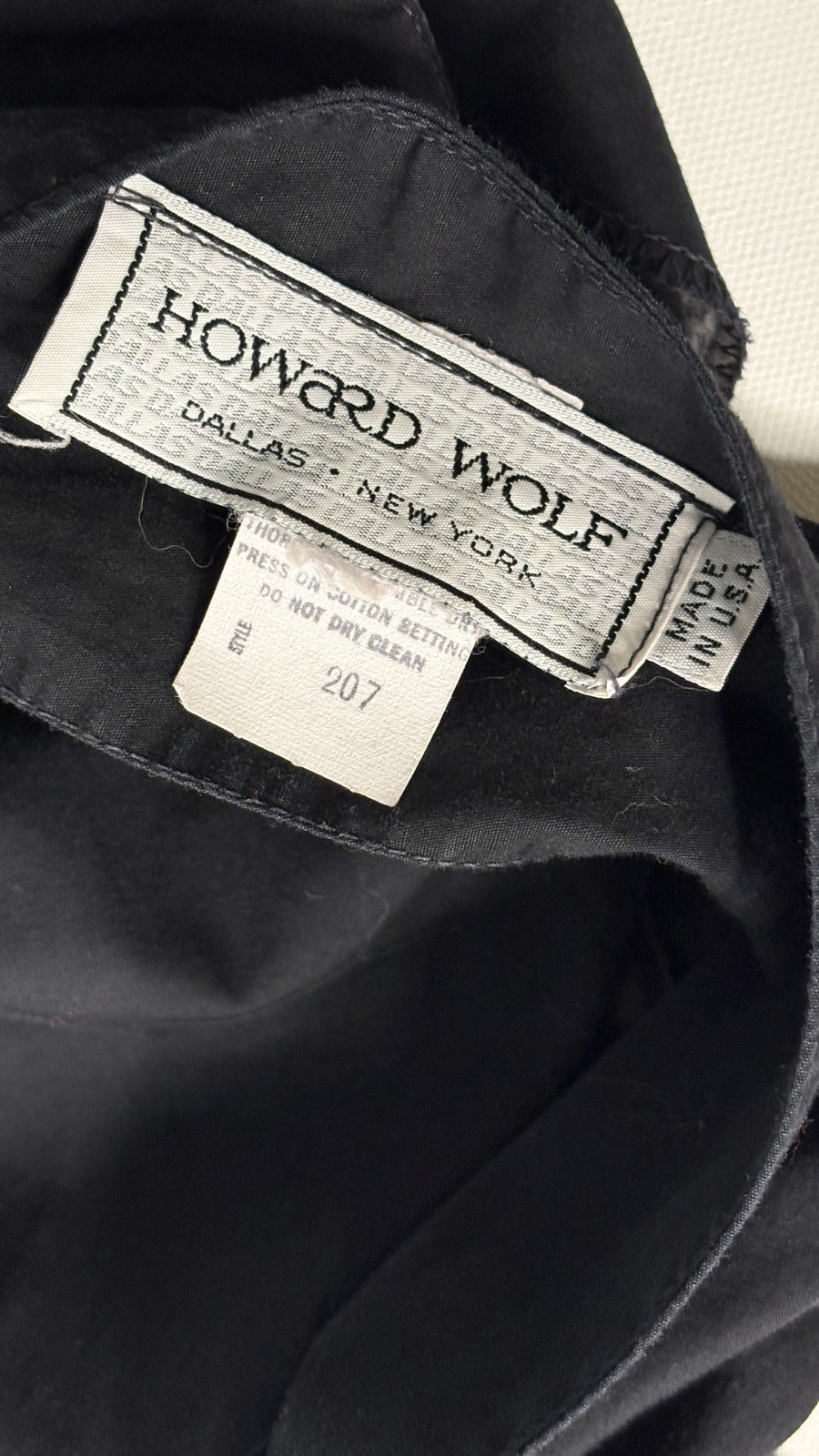Vintage Howard Wolf Black Midi Dress - Button Front Prairie