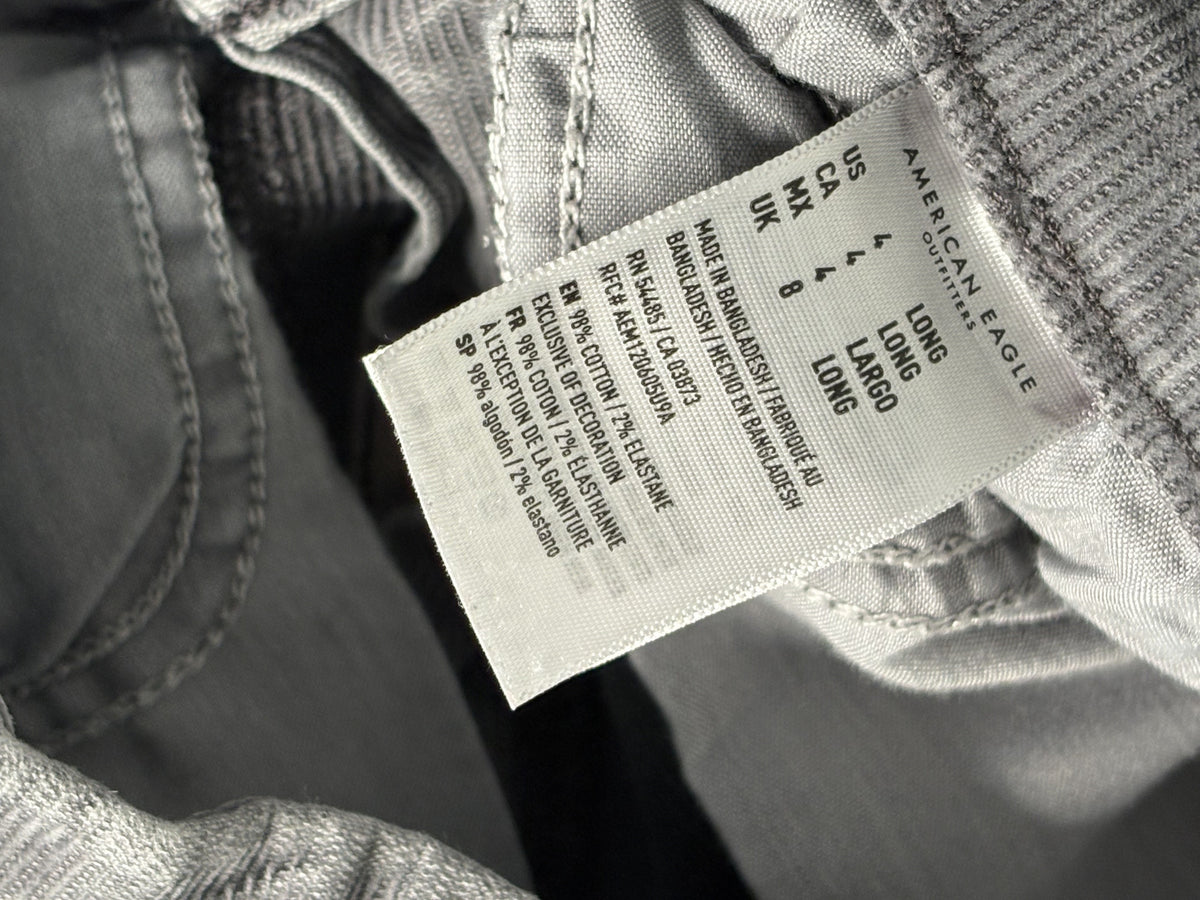 American Eagle Gray High-Rise Skinny Jeans - Size 4 Long