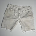 Levi's 514 White Denim Cutoff Shorts Size 34 Frayed