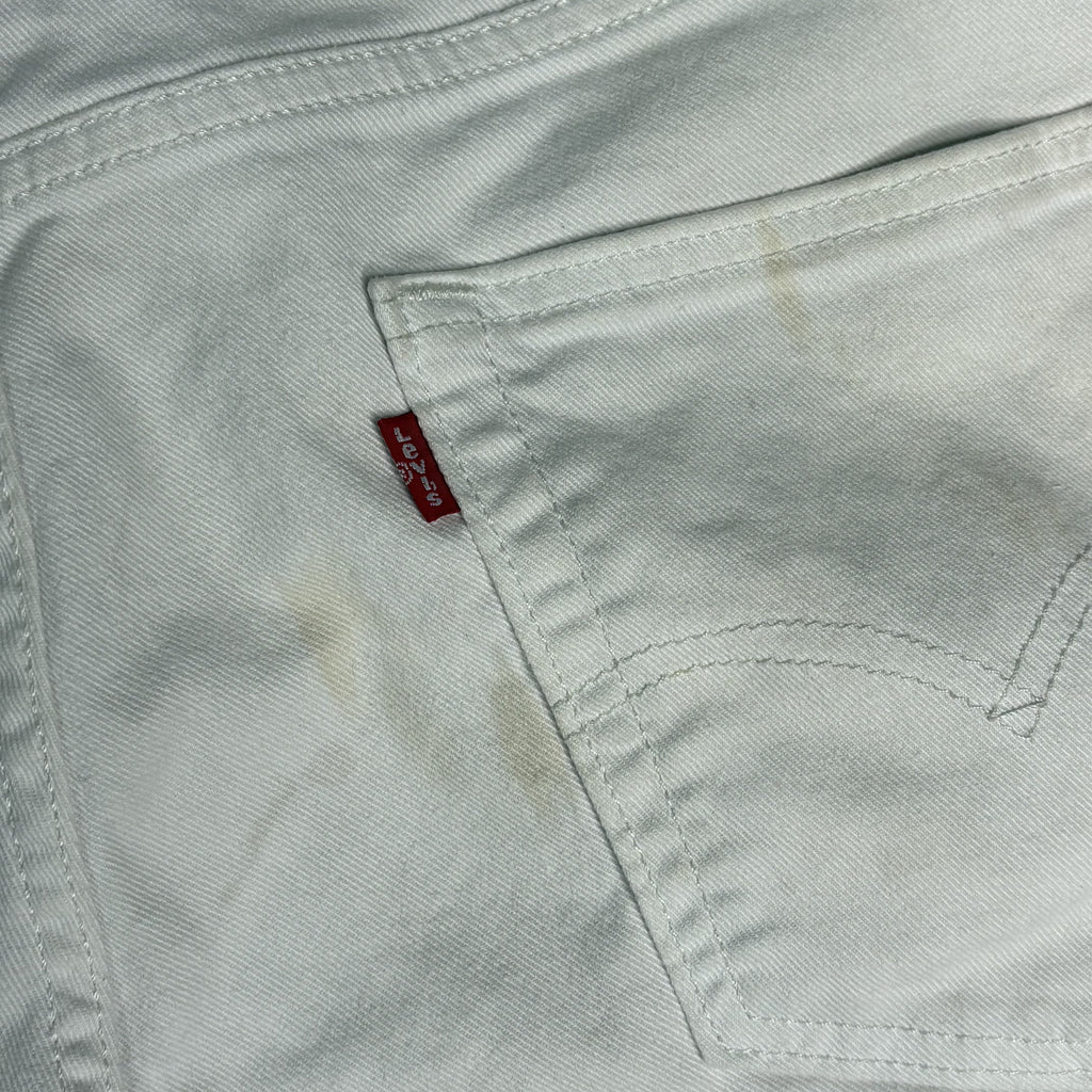 Levi's 514 White Denim Cutoff Shorts Size 34 Frayed