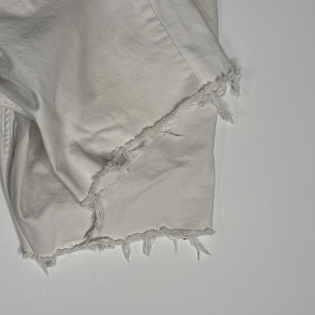 Levi's 514 White Denim Cutoff Shorts Size 34 Frayed