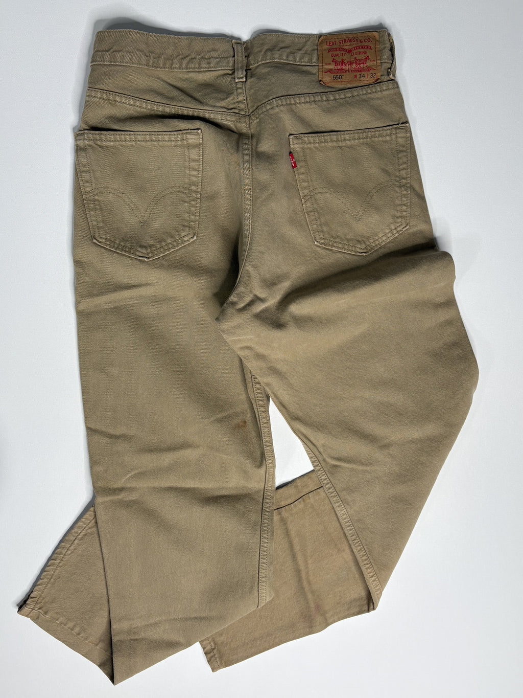 Levi's 550 Relaxed Fit Khaki Jeans 34x32 Vintage Tapered