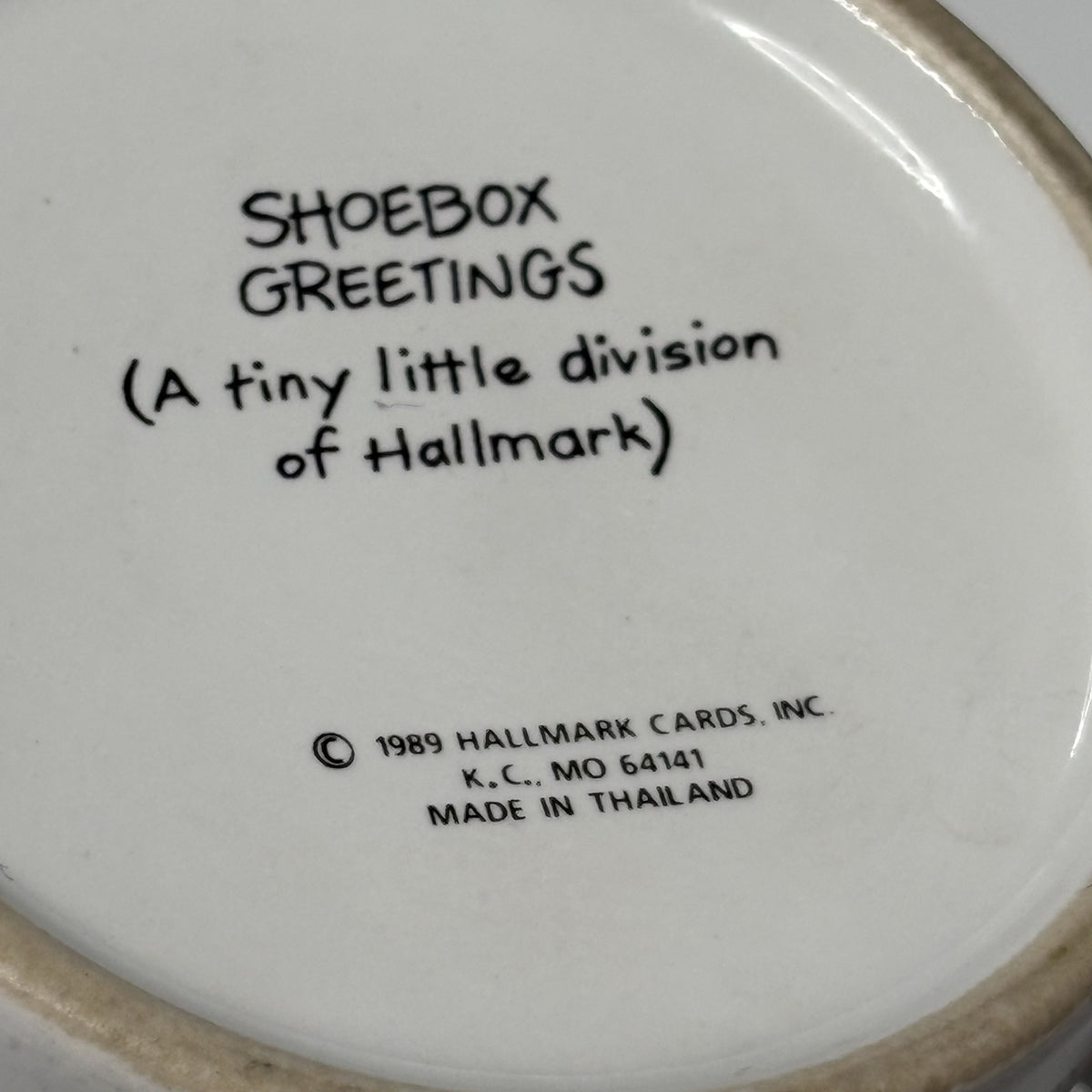 Shoebox Greetings Vintage 1989 Ceramic Coffee Mug Made in Thailand