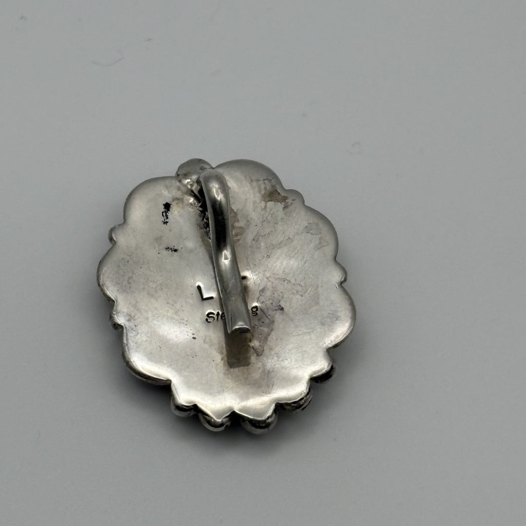 Vintage Navajo LT Sterling Silver Black Onyx Cluster Pin