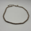 Vintage JG Hook Silver Tone Beaded Cross Disc Necklace 19"